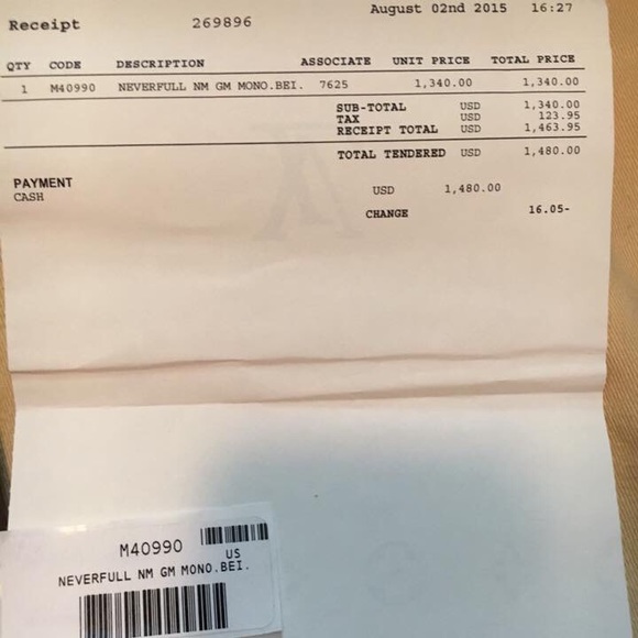 NEW Louis Vuitton monogram Neverfull GM Pochette - Picture 5 of 7